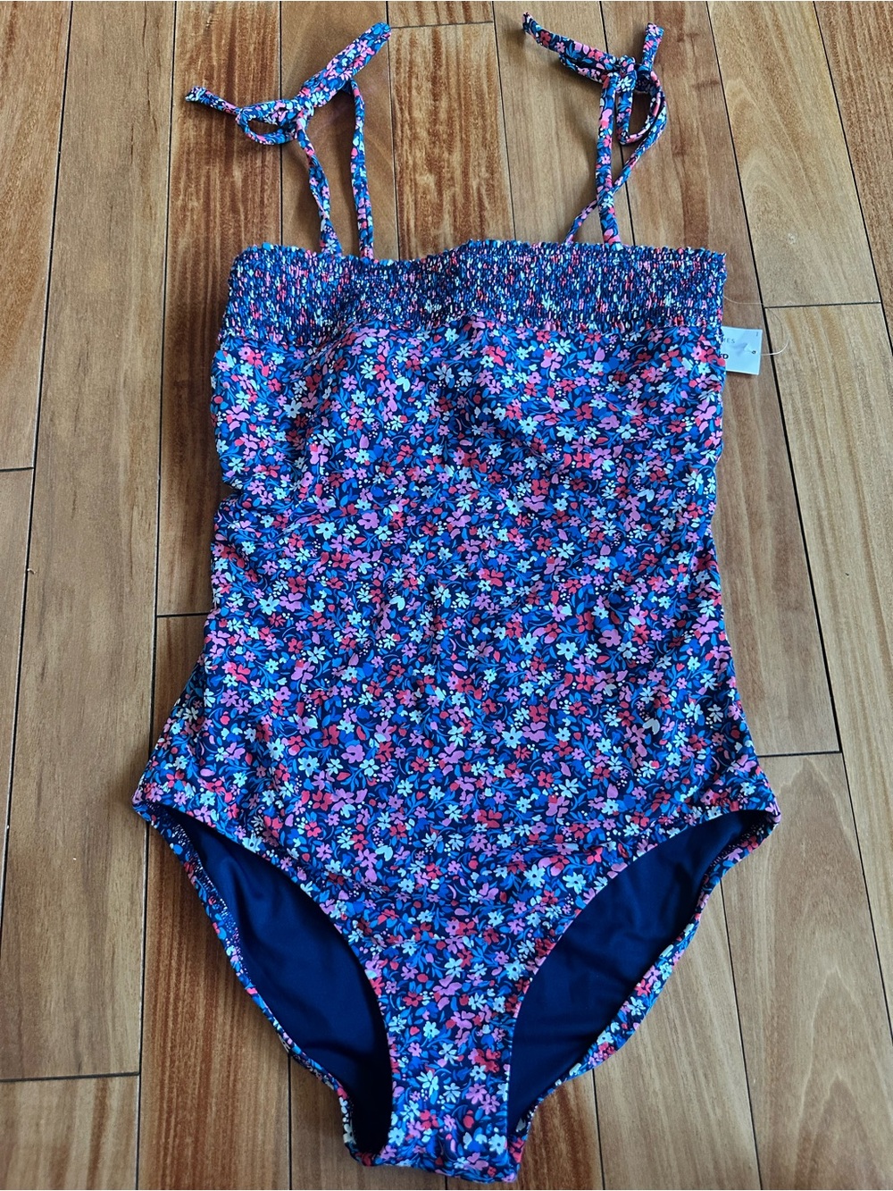 Women’s Lands’ End Draper James One-Piece Swimsuit - Blue Pink Floral - NWT